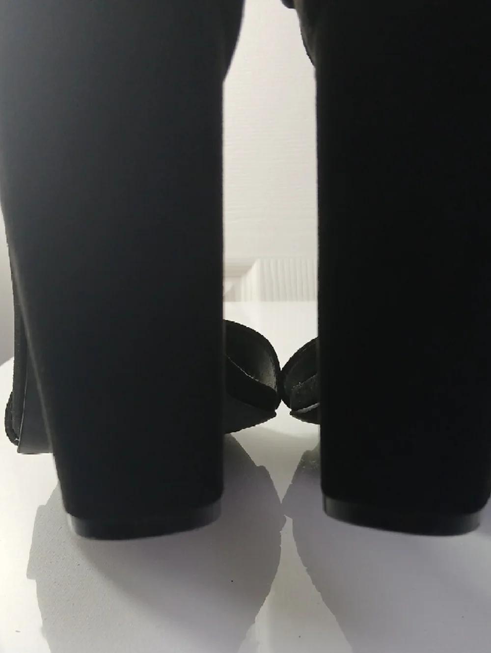 Torrid Black Suede Ankle-Strap Open-Toe Block Heels Size 10W - Picture 14 of 16